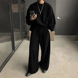 AIDASE  -  Men Sets Solid Color O-neck Long Sleeve T Shirt & Pants Two Pieces Sets Streetwear Oversize Fashion Casual Men's Suits aidase-shop