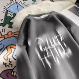 Aidase Suede Heavyweight Sweatshirt Gothic Print Round Neck Pullover Sweatshirts High Street Couple Hoodie Male Female Clothes aidase-shop