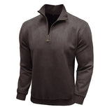 AIDASE  -  Autumn Winter Men Stand Collar Sweatshirt Casual Pullover Tops Fashion Half Zipper Long Sleeve Hoodie Pullover Sweatshirts Man aidase-shop