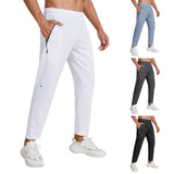 AIDASE  -  Wide Legged Cotton Pants Mens Solid Color Jogging Portable Fitness Sports Casual Comfortable Pants aidase-shop