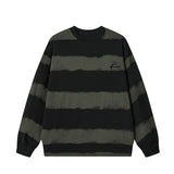 Aidase Korean Clashing Striped Long Sleeve T-Shirt Autumn Man Round Neck Sweatshirt Trendy Couples Loose Fit Male Sweatshirts aidase-shop