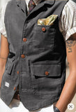 Aidase Men's Corduroy Single Breasted Suit Vest Retro Dress Vests Man Steampunk Elegant Man Coat Suits Modern Men Vests Male Working aidase-shop