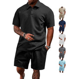 AIDASE  -  Summer European and American jacquard cloth men's casual sports thin lapel polo shirt short-sleeved suit aidase-shop