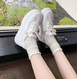 AIDASE  -  Spring New Women's Platform Wedge Sneakers Thick Sole Height Increasing Casual Fashion Versatile Lace up Board Shoes aidase-shop