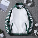 AIDASE  -  Spring Autumn Outdoor Men's Jacket Thin Stand Collar Casual Loose Fit Sportswear Korean Style Youth Slim Three Bars aidase-shop