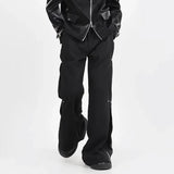 AIDASE  -  Summer New Men's Solid Color Side Zipper Straight Trousers American Fashion Trend Street Hip-Hop Casual Loose Niche Mens Bottoms aidase-shop
