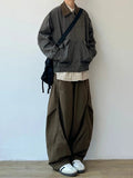 AIDASE  -  Retro Japanese Wide Leg Work Pants Casual Loose Straight Tube Long Pants Men Women Pleated Design Versatile Comfortable aidase-shop