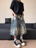 AIDASE  -  Summer New Men Tide Original Design Chic American Youth Fashion Capris High Street Style Jeans Straight Loose Shorts HK5239 aidase-shop