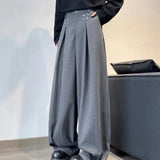 AIDASE  -  Men's Loose Wide Leg Jeans Autumn Spring American Retro Casual Straight Tube Long Pants Draping Feeling Deconstructed Style aidase-shop