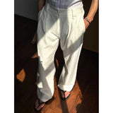 AIDASE  -  Spring Summer Men Pinstripe Pants High Waist Wide Leg Relaxed Fit Casual Office Trousers aidase-shop