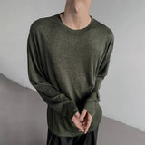 AIDASE  -  Autumn New Men's Solid Color Long-Sleeved T-Shirt American Retro Fashion Trend Casual Simple Loose Breathable Niche Men's Tops aidase-shop