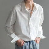 Aidase Fashion Lapel Button Pockets Korean Solid Color Shirts Men's Clothing 2025 Spring New Loose All-match Tops England Shirts