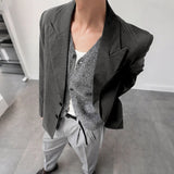AIDASE  -  Men Striped Blazer Lapel Long Sleeve Button Casual Male Suit Streetwear Elegant Fashion Thin Coats Men Blazer S-5XL aidase-shop