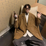 Aidase Blazers Men Corduroy Autumn Casual Vintage Korean Office Loose All-match Outwear Pockets Harajuku Clothing Minimalist College aidase-shop