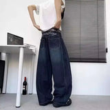 AIDASE  -  Fashion Washed Men Wide-Leg Jeans Summer Loose Casual Vintage Straight Denim Pants Fashionable Men's Trousers 21E6593 aidase-shop