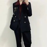 AIDASE  -  Temperament Casual Male Blazer Double Breasted Long Sleeve Personality Decoration Fashion Handsome Men's Suit Coat 21E6875 aidase-shop