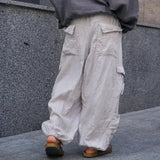 AIDASE  -  Spring New Men's Casual Pants Loose Breathable Wide Leg Multi-Pocket Straight-Leg Pants Men aidase-shop