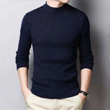 Korean Fashion Autumn Men Casual Vintage Style Sweater Wool Turtleneck Oversize  Winter Men Warm Cotton Pullovers Sweaters aidase-shop