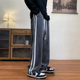 Aidase Loose Coffee Corduroy Pants Men Women Drawstring Striped Wide Leg Pants Autumn Casual Easy Care Anti-wrinkle Mopping Trousers aidase-shop