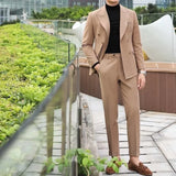 Aidase British Double Breasted Formal Dress Suit Men Black Smoking Homme Mariage Suit Fashion Groom Men Suit Slim Fit Business Tuxedos aidase-shop