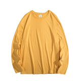 Oversized Men's T-shirts Long Sleeve Quality Cotton Fashion Korean Clothing Tops Solid Color Harajuku Male Tees aidase-shop