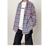 AIDASE  -  American Sle Plaid Long Sve irt Men Women Casual Loose All Match Worn Long Sve Cheered irt Coat Spring Autumn aidase-shop