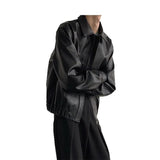 AIDASE  -  Casual American Trend PU Leather Jacket Motorcycle Coat Autumn Couple Cleanfit Top National Trend Outerwear Loose Fit Summer aidase-shop