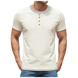 AIDASE  -  Men'S Summer Embroidered Casual Pullover Mens T Shirt Casual Stretch Crewneck Short Sleeve Tees Gym Workout Ribbing Ropa Hombre aidase-shop