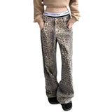 AIDASE  -  New Hot Sale Of The Season Light-Colored Leopard Print Jeans Retro Fashion Trendy High Street Straight Cut Hip Hop Style Casual aidase-shop