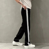 AIDASE  -  Autumn New Style Jeans Men's Trendy Loose Side Strip Webbing Straight Pants for Youth Versatile Washing Wide-leg aidase-shop