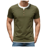 AIDASE  -  Men'S Summer Embroidered Casual Pullover Mens T Shirt Casual Stretch Crewneck Short Sleeve Tees Gym Workout Ribbing Ropa Hombre aidase-shop
