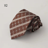 AIDASE  -  New Trendy Men's Silk Ties Jacquard Dot Floral Necktie 8cm Brown Green Neck Tie Daily Wear Shirt Suit Cravat Wedding Groom Gift aidase-shop