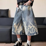AIDASE  -  Summer New Men Tide Original Design Chic American Youth Fashion Capris High Street Style Jeans Straight Loose Shorts HK5239 aidase-shop