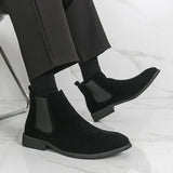 AIDASE  -  Classic British Retro Style Men Pointed Chelsea Boots Brand Elegant Business Cow Suede High Top Boot Quality Senior Casual Boots aidase-shop