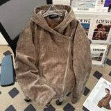 AIDASE  -  Men's Hooded Jacket Versatile Diagonal Zipper Design Trendy Simple Long Sleeve Male Coats 2025 Autumn New Menswear 21E7578 aidase-shop