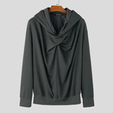 AIDASE  -  Solid Color Men Hooded Sweatshirts Casual Long Sleeve Pullovers Autumn Casual Fashion Loose Jumpers Hoodies Male aidase-shop