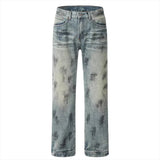AIDASE  -  Splash Ink Jeans Men 2025 Baggy Wide Leg Jeans American High Street Washed Stretch Soft Straight Denim Cargo Pants Trousers Male aidase-shop