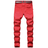 AIDASE  -  New Men's Stretch Jeans, Featuring A Distinctive Multi-ripped Design and Elastic Fabric, Showcase Individual Style. aidase-shop