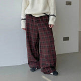 AIDASE  -  Men Plaid Pants Elastic Waist Joggers Loose Casual Trousers Men Streetwear 2025 Korean Style Fashion Male Wide Leg Pants aidase-shop