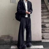 AIDASE  -  Japanese Style Men's Casual Pants Loose Fit Straight Leg Drapey Button Detailing Spring Autumn New Arrival aidase-shop