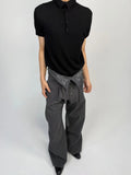 AIDASE  -  Men's High-Waist Striped Pleated Pants Slight Flare Straight Leg Embroidery Large Pockets Flowing Sash for Spring/Autumn aidase-shop