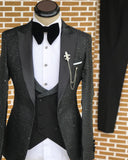 AIDASE  -  Classic Wedding Men Suits Sprayed New Shine Tailor-Made Groom 3-Pcs Business Suits Singer Formal Occasions Party Size Customized aidase-shop