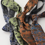 AIDASE  -  New Trendy Men's Silk Ties Jacquard Dot Floral Necktie 8cm Brown Green Neck Tie Daily Wear Shirt Suit Cravat Wedding Groom Gift aidase-shop