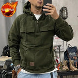 Aidase Male Clothes Hoodies Sweatshirt for Men Motorcycle Hooded Aesthetic Half Zip High Quality Welcome Deal Streetwear One Piece Warm aidase-shop