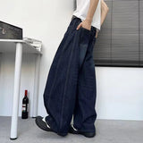 AIDASE  -  Fashion Washed Men Wide-Leg Jeans Summer Loose Casual Vintage Straight Denim Pants Fashionable Men's Trousers 21E6593 aidase-shop