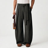 AIDASE  -  Men's Loose Fit Wide Leg Pants High Waist Pleated Casual Trousers with Belt for Streetwear Daily Outfits aidase-shop
