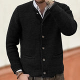 50.26Aidase Casual Long Sleeve Slim Knitting Sweater Mens Cardigans Fall Winter Fashion Button-up Knit Jacket Coat Men Vintage Sweatercoats aidase-shop