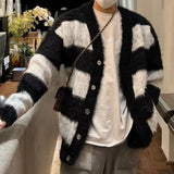 Aidase Striped Cardigan Men Single Breasted Temperament Simple Handsome High Street Panelled Hipster Spring Autumn Advanced Popular aidase-shop