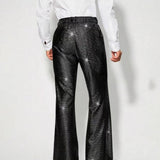 AIDASE  -  Summer New Men's Sequin Plaid Solid Color Trousers Retro Fashion Trend Party Performance Loose Casual Niche Men's Bottoms aidase-shop