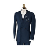 AIDASE  -  Men's Suit 2 Pieces Blazer Pants Pinstripe Single Breasted Sheer Lapel Business Slim Fit Formal Wedding Groom Costume Homm aidase-shop